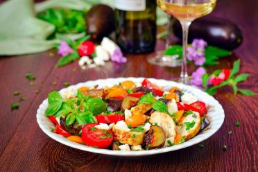Chicken and Eggplant Warm Salad