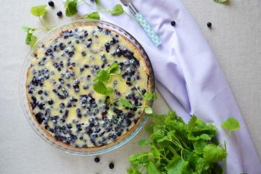 Blueberry Cottage Cheese Shortbread Pie
