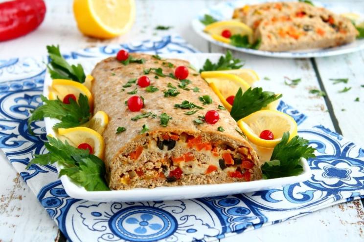 Cheesy Baked Fish Roll with Veggies