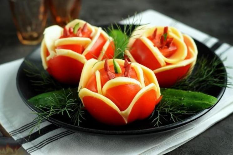 Tomato Rose Bouquet Appetizer for March 8th Tomato Rose Bouquet Appetizer for March 8th