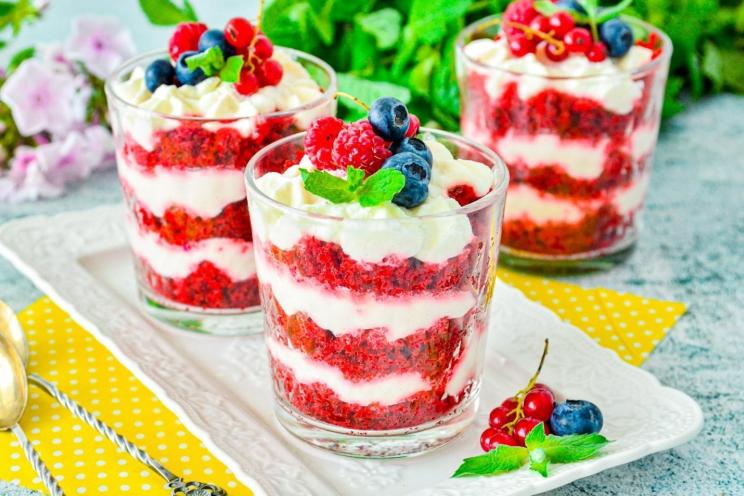 Red Velvet Trifle Cups with Cream Cheese