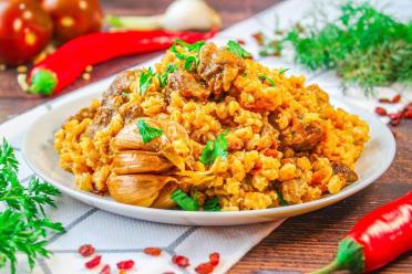 Hearty Barley Meat Pilaf