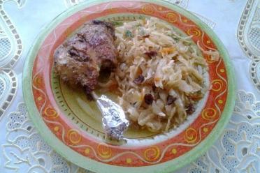 Oven-Baked Duck Legs with Spicy Cabbage Side Dish