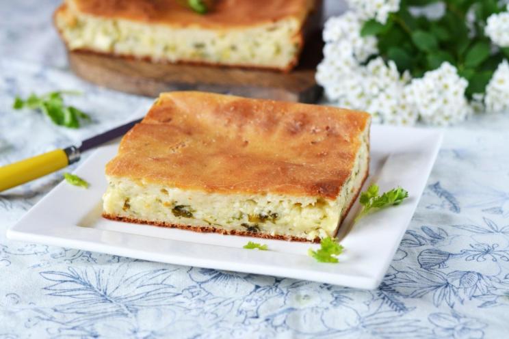 Cheesy Herb Jellied Pie with Kefir