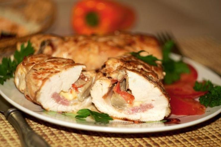 Baked Chicken with Bacon and Cheese