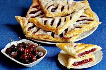 Cherry Jam Puff Pastries