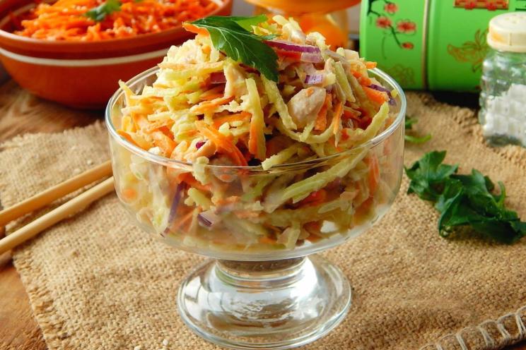 Chanterelle and Korean Carrot Salad