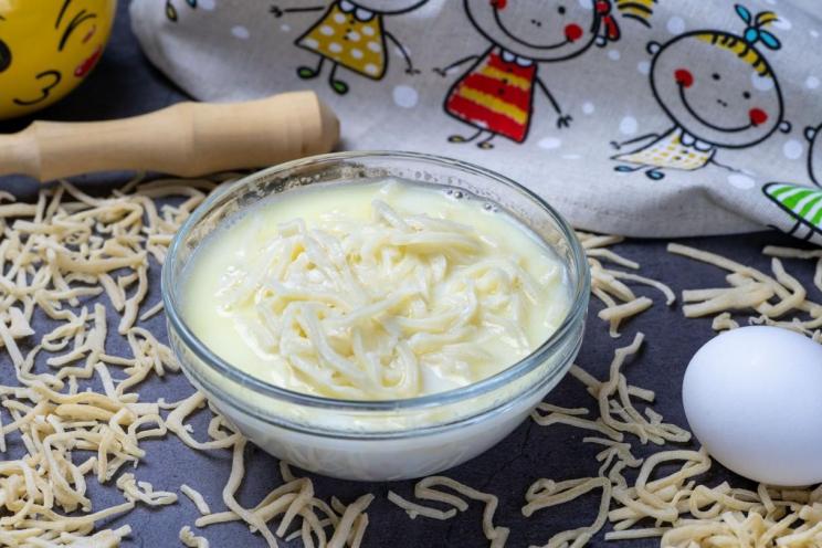 Homemade Milk Soup with Egg Noodles Homemade Milk Soup with Egg Noodles