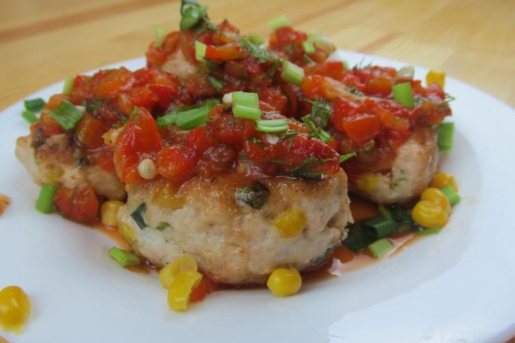 Turkey Cutlets with Zesty Corn Pepper Sauce