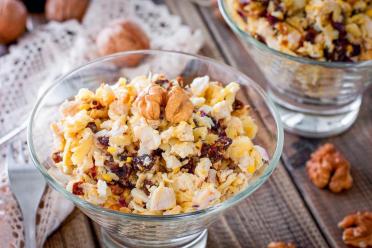 Festive Chicken and Prune Salad with Cheese and Walnuts