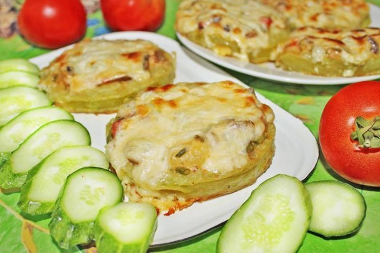 Oven-Baked Zucchini Stuffed with Mushrooms Oven-Baked Zucchini Stuffed with Mushrooms