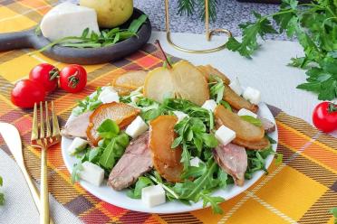Duck, Pear, and Arugula Salad