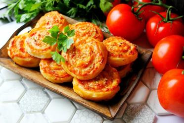 Cheese and Sausage Puff Pastry Rolls