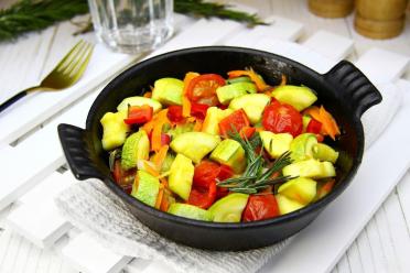 Pan-Stewed Zucchini with Veggies and Rosemary