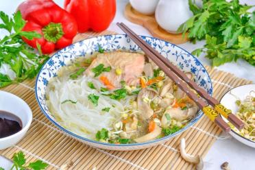 Asian Chicken Mushroom Noodle Soup