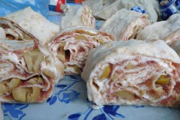 Creamy Caviar and Olive Lavash Rolls