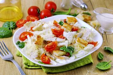 Chinese Cabbage Caesar Salad with Chicken