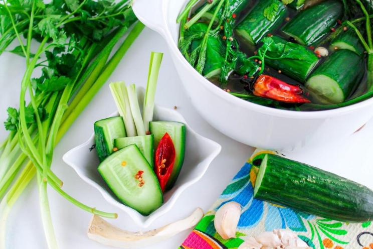 Quick & Crispy Lightly Salted Cucumbers