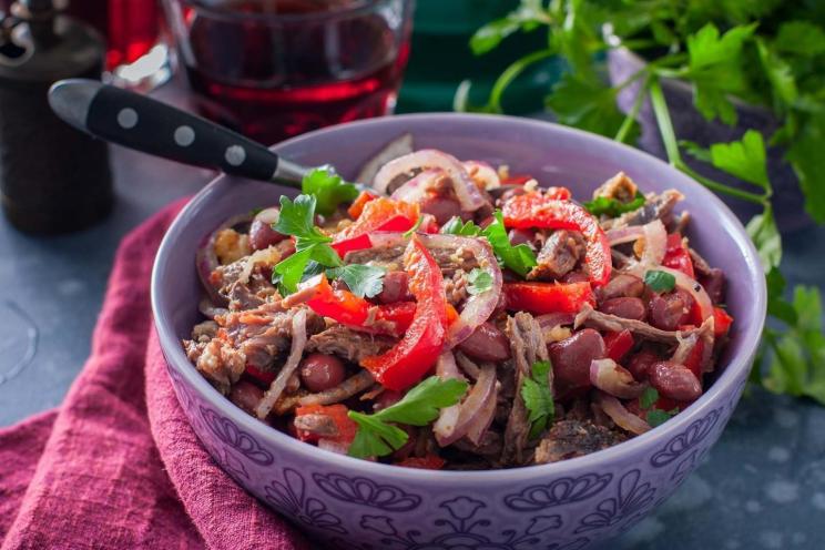 Spicy Georgian Beef and Red Bean Salad Spicy Georgian Beef and Red Bean Salad
