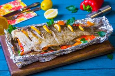 Foil-Baked Whole Silver Carp