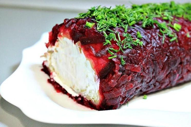 Pickle, Beet, and Smoked Cheese Salad
