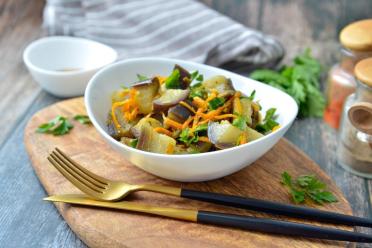 Spicy Korean Eggplant and Carrot Appetizer