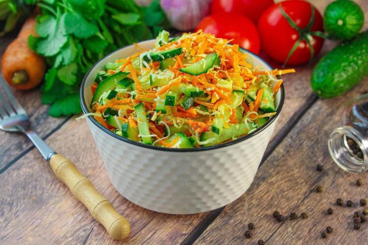 Quick Carrot, Cheese & Cucumber Salad