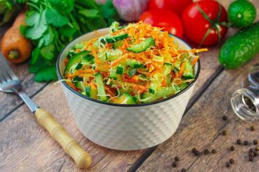 Quick Carrot, Cheese & Cucumber Salad
