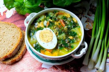 Springtime Sorrel & Nettle Egg Soup