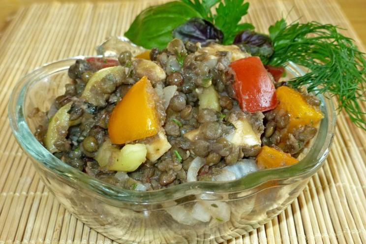 Tomato-Mint Green Lentil Salad