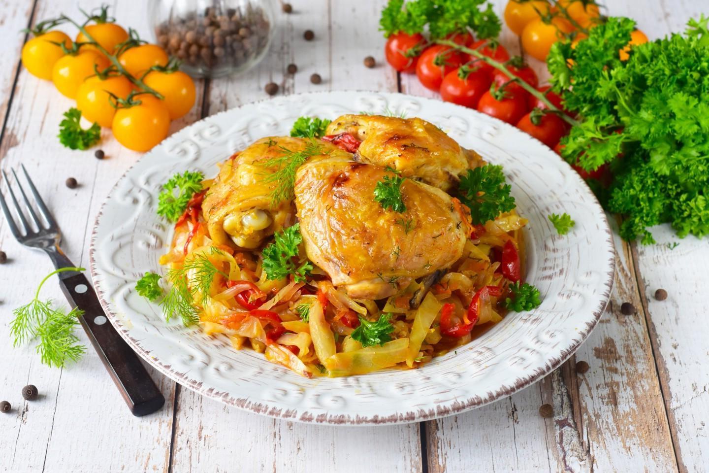 Baked Chicken and Cabbage in Oven Bag