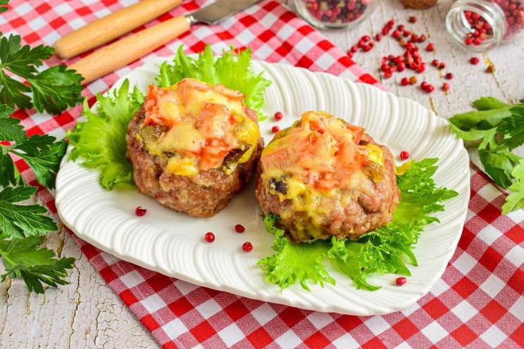 Cheesy Mushroom-Stuffed Meat Nests Bake