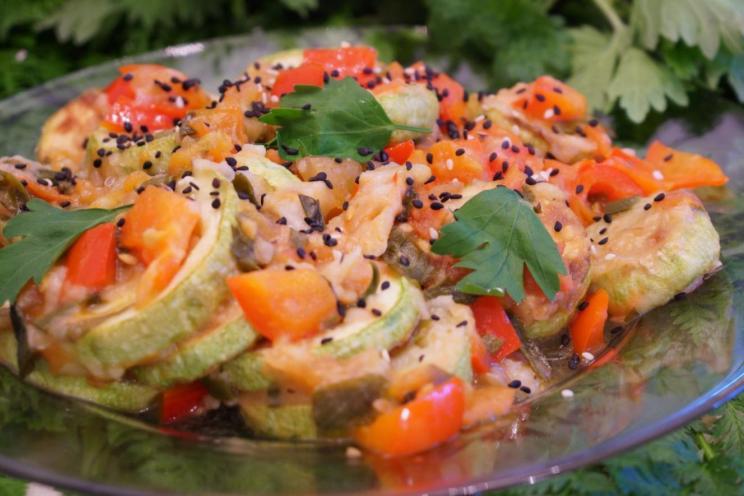 Zucchini, Tomato, and Bell Pepper Appetizer