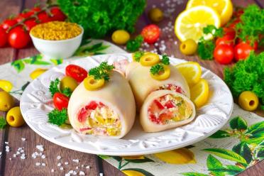 Cheese-Stuffed Baked Squid