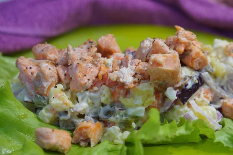 Salmon and Veggie Delight Salad