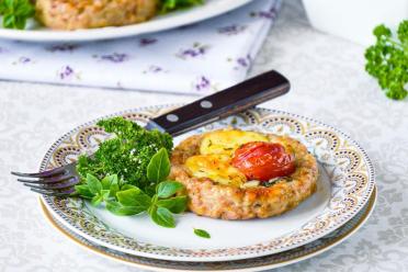 Baked Chicken Nests with Tomatoes and Cheese