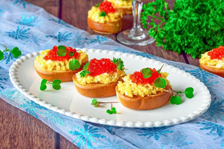 Red Caviar Festive Sandwiches