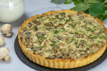 Chicken and Mushroom Savory Pie with Sour Cream Filling