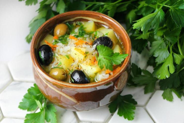 Olive & Rice Soup Delight