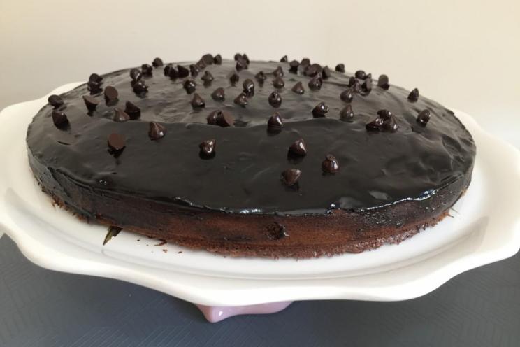 Glazed Banana Chocolate Cake