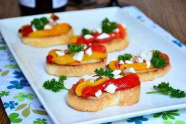 Quick and Delicious Feta and Pickled Pepper Bruschetta