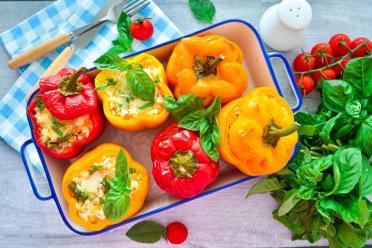 Oven-Baked Veggie and Rice Stuffed Peppers
