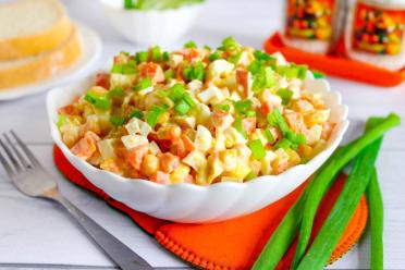 Colorful Crab Stick and Carrot Salad