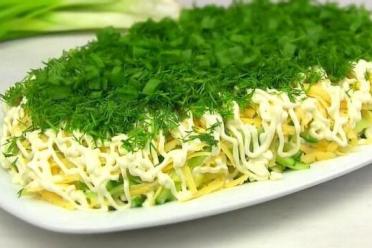 Green Herring Salad with Cheese (No Beets)