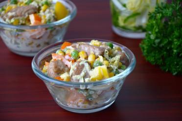 Hearty Chinese Cabbage and Turkey Pea Salad