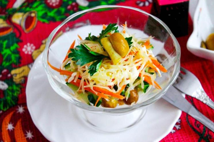 Festive Cucumber, Mushroom, and Cheese Salad Festive Cucumber, Mushroom, and Cheese Salad