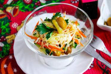 Festive Cucumber, Mushroom, and Cheese Salad