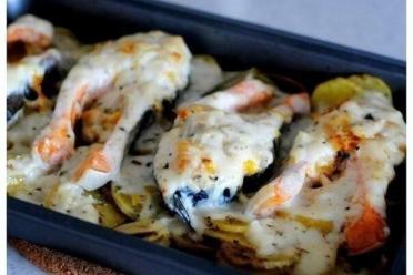 Garlic Trout on Delicate Potato Bed