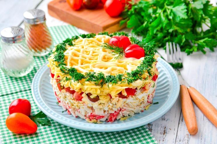 Juicy Layered Crab Stick Salad