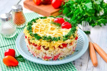 Juicy Layered Crab Stick Salad